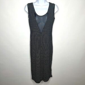 Switchblade Stiletto Vamp Black White Striped Sleeveless Stretch Bodycon…